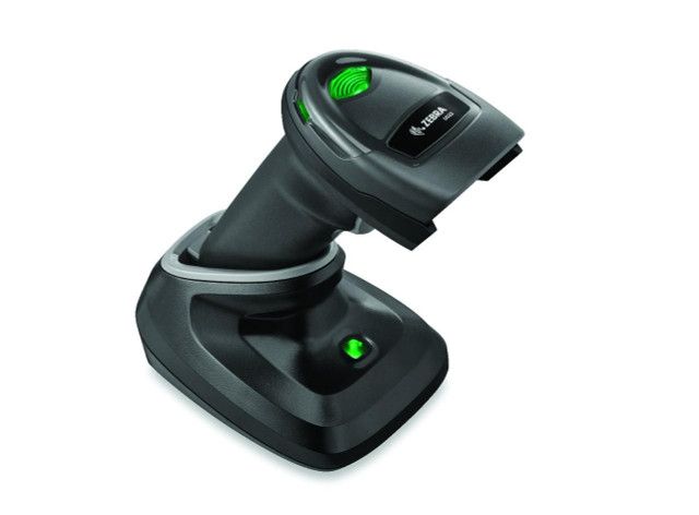 Barcode scanner with base