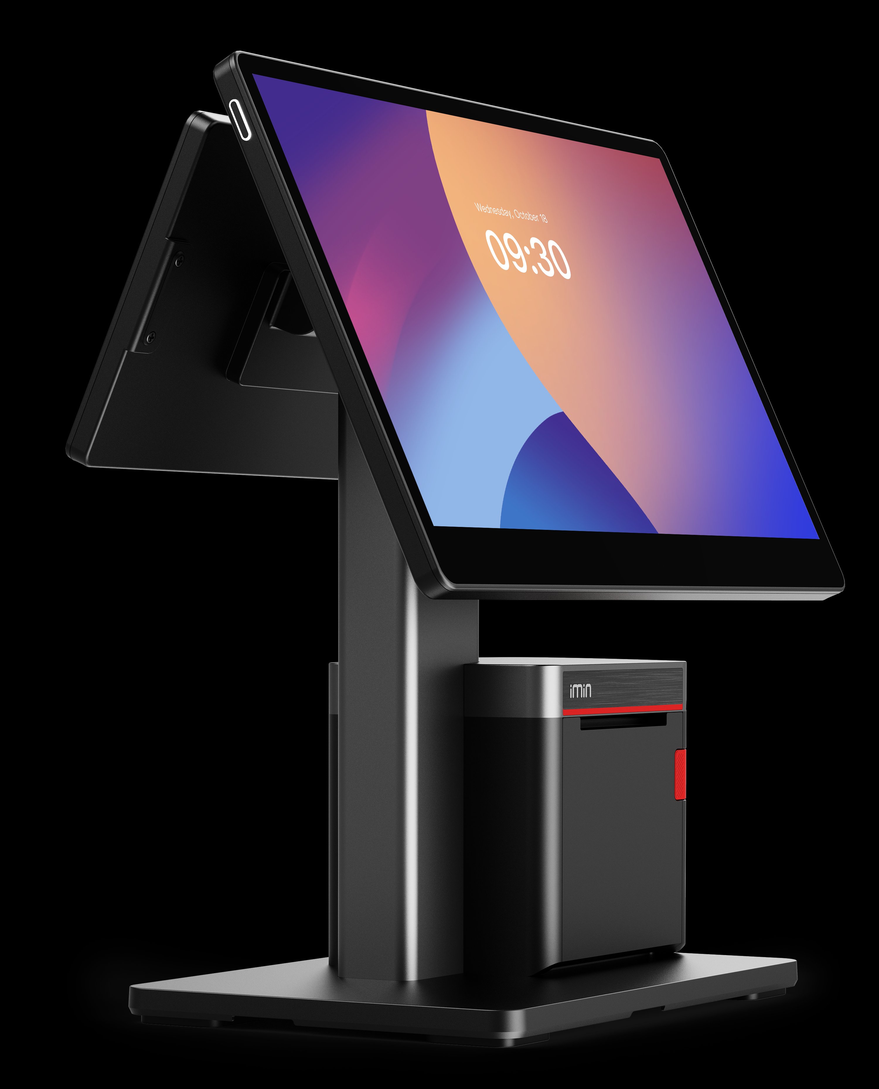 Touch-screen POS computer with a customer-facing screen